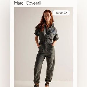 Free People Marci Coverall Jumpsuit in Iron Black color, size Small